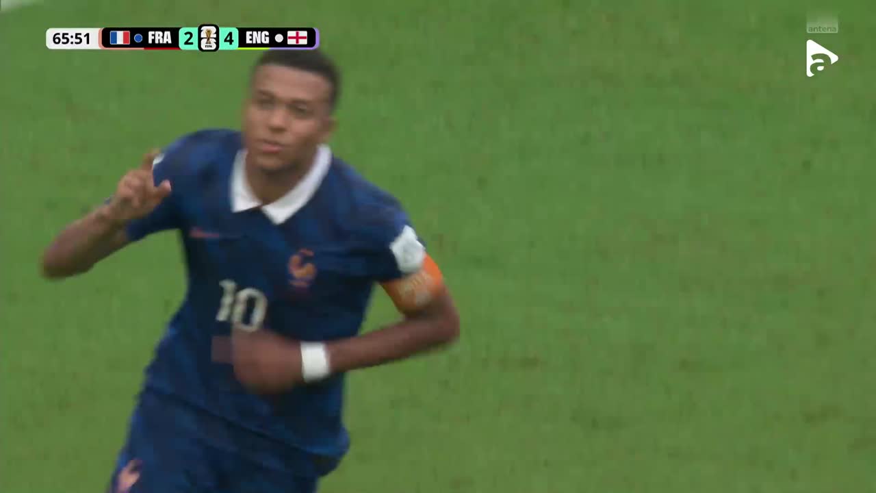 GOL! Mbappe marchează cu un şut în forţă din careu | Franța - Anglia
