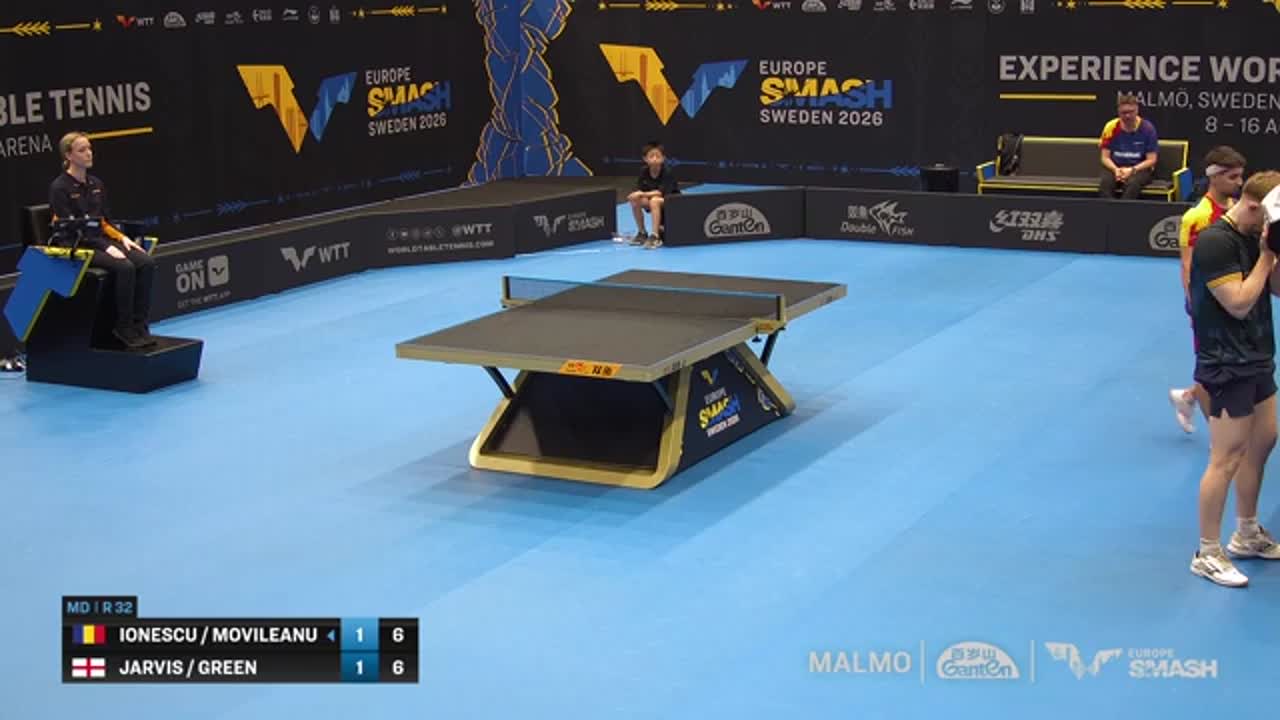 Tenis de masă | WTT Europe Smash - Sweden 2026 Ovidiu Ionescu / Darius Movileanu vs Jarvis / Green