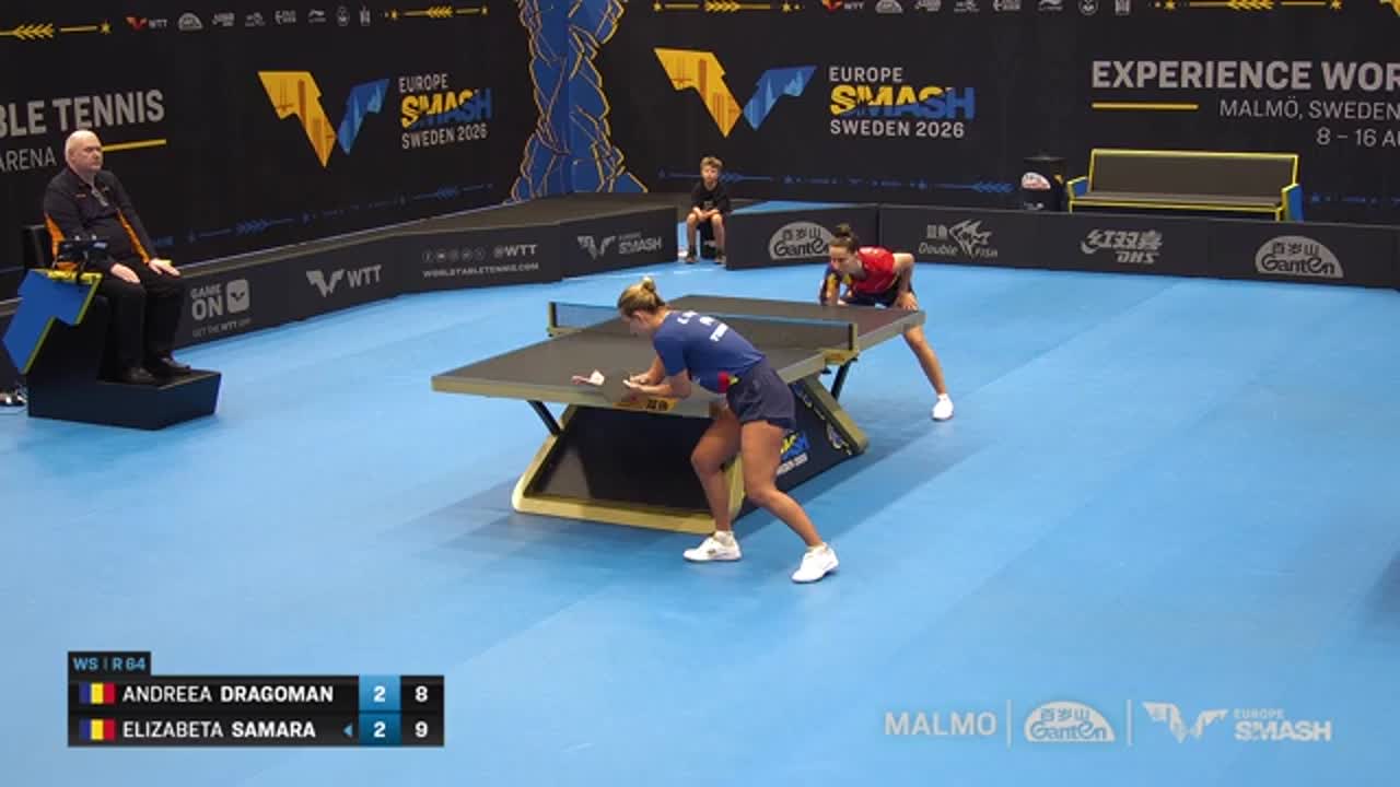 Tenis de masă | WTT Europe Smash - Sweden 2026: Andreea Dragoman vs. Elizabeta Samara