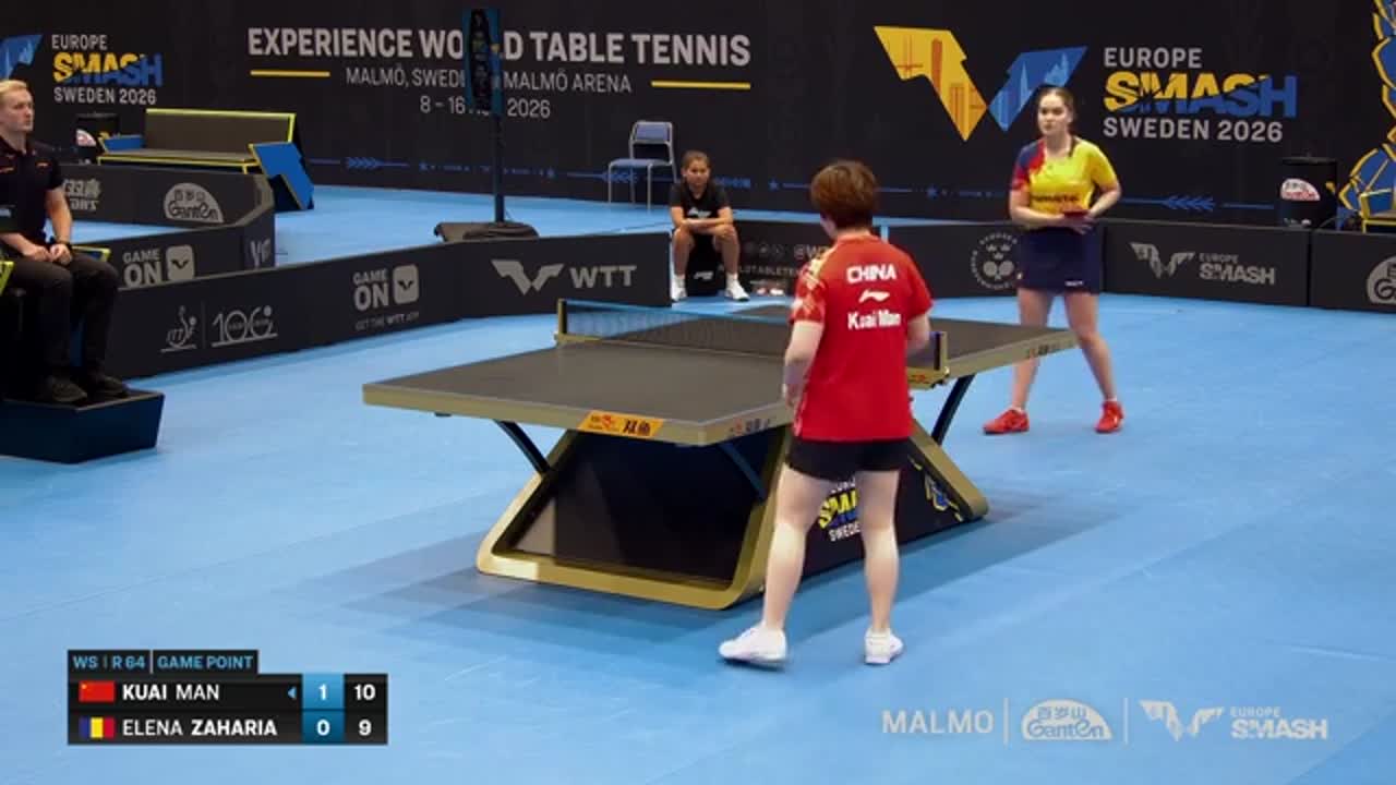 Tenis de masă | WTT Europe Smash - Sweden 2026: Kuai Man vs. Elena Zaharia