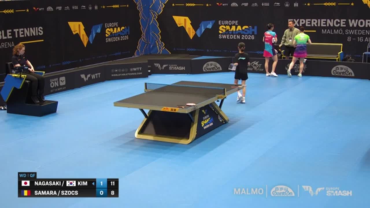 Tenis de masă | WTT Europe Smash - Sweden 2026: Bernadette Szocs / Elizabeta Samara vs. Nagasaki/ Kim