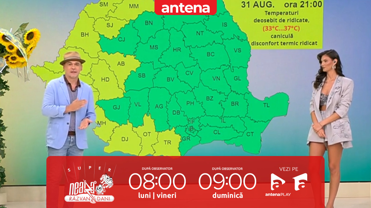 Super Neatza. Prognoza meteo cu Ramona Olaru: Maximele termice pot atinge 37 de grade!