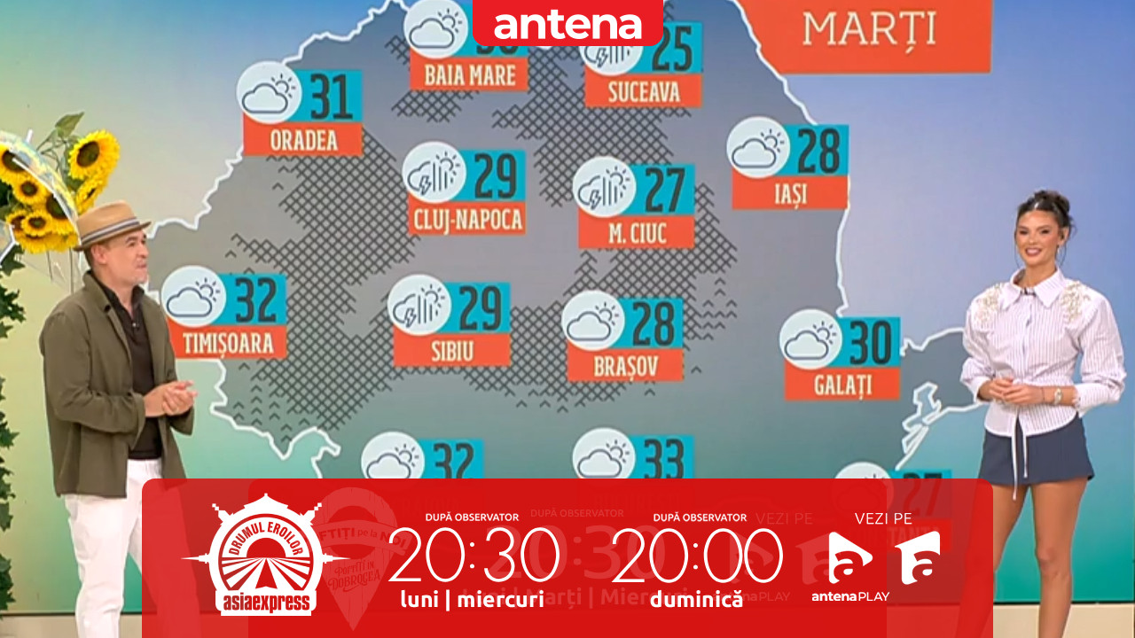 Super Neatza. Prognoza meteo cu Ramona Olaru: Sunt anunțate maxime de p&acirc;nă la 33 de grade!