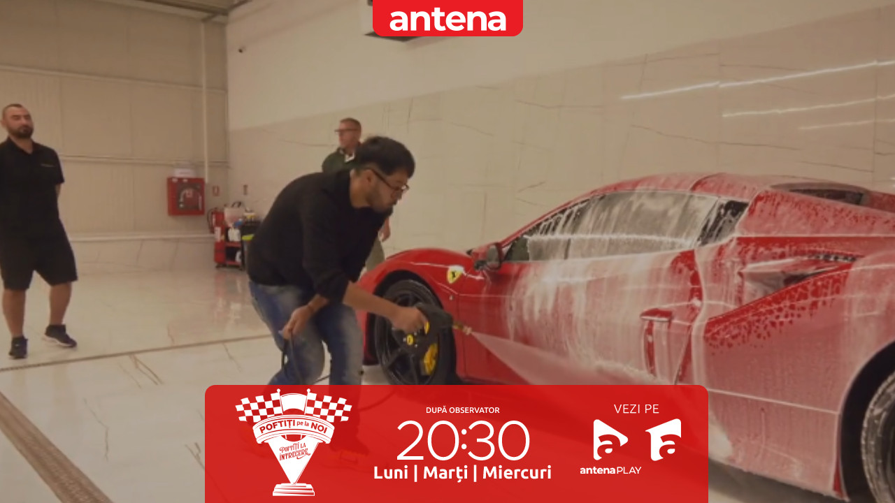 Poftiți pe la noi: Poftiți la &icirc;ntrecere, sezonul 2. Sonny și Rikito, puși să spele un Ferrari: Am crezut că &icirc;i iese vopseaua!