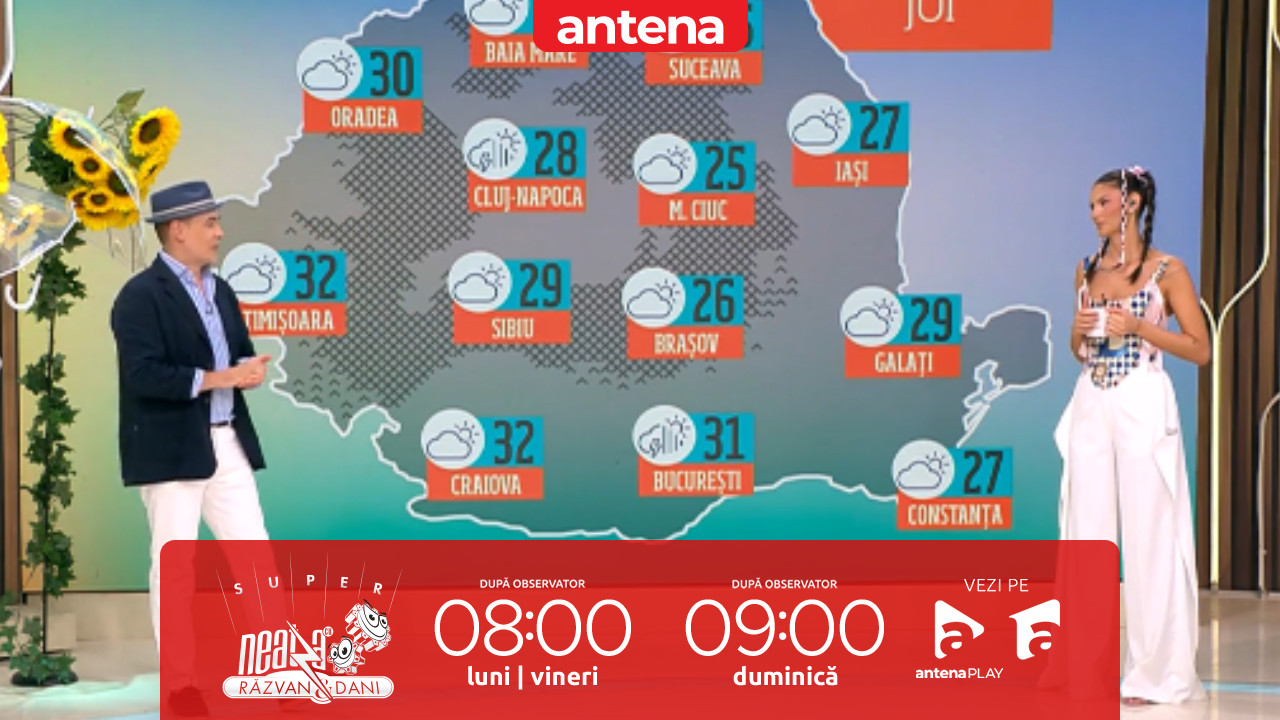 Super Neatza. Prognoza meteo cu Ramona Olaru: Ploi &icirc;n sudul și estul țării, dar și la munte