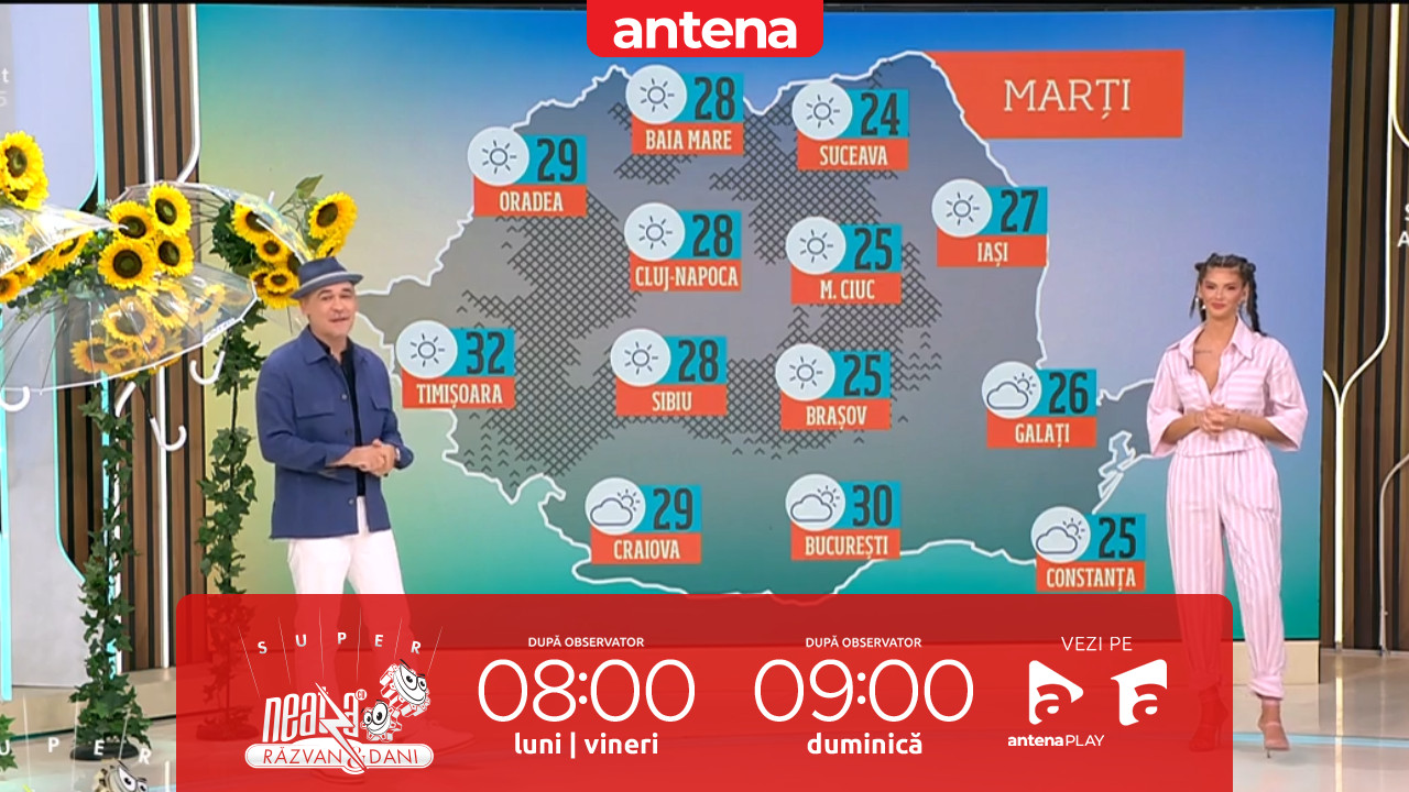Super Neatza. Prognoza meteo cu Ramona Olaru: Soare şi temperaturi ce vor urca p&acirc;nă la 32-33 de grade