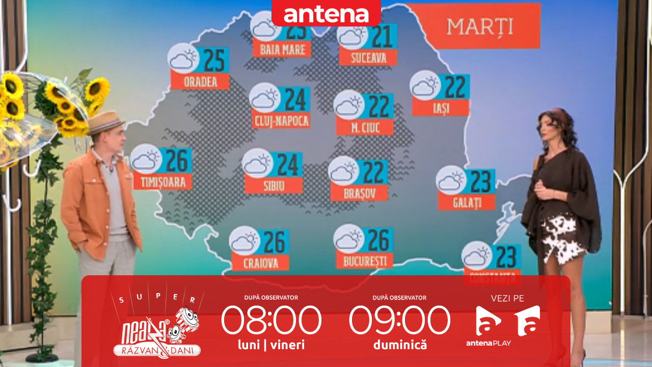 Super Neatza. Prognoza meteo cu Ramona Olaru: Cer variabil cu ploi slabe la munte