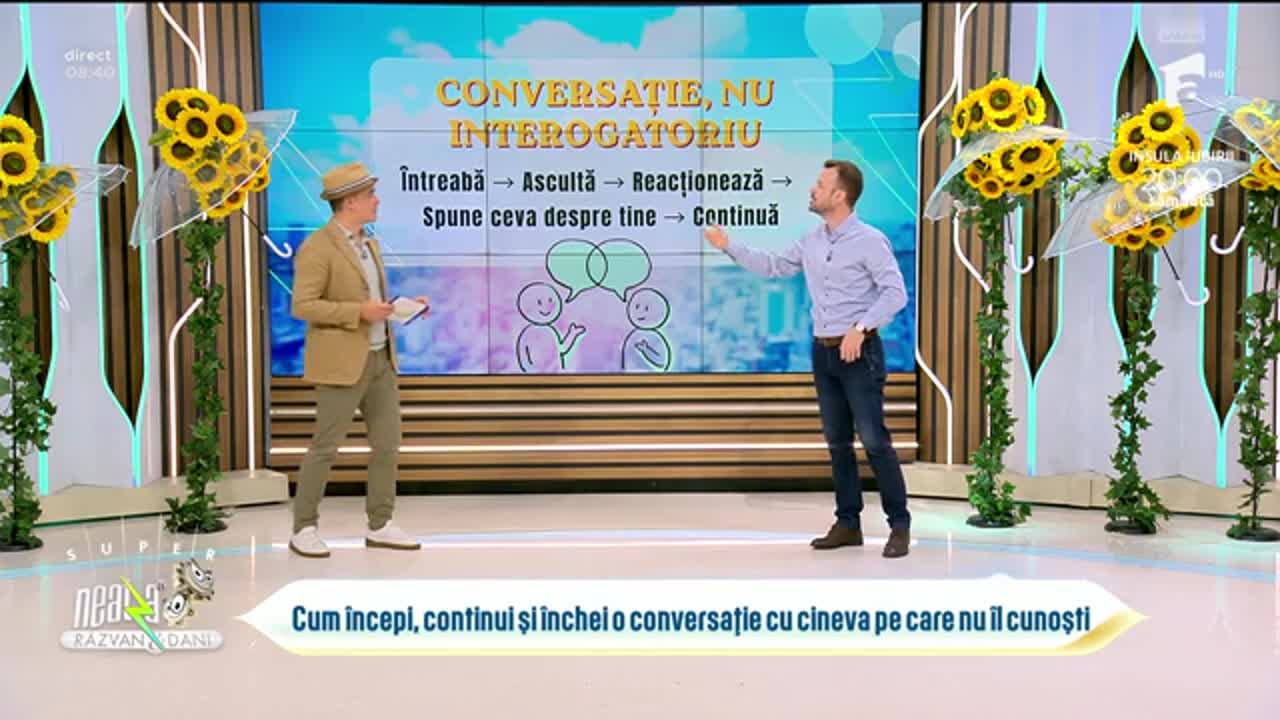 Super Neatza. Cum &icirc;ncepi, continui și &icirc;nchei o conversație cu cineva pe care nu &icirc;l cunoști