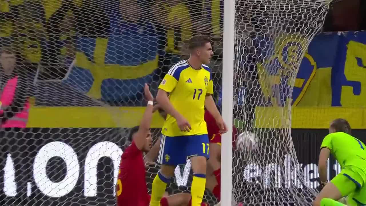 Min. 43. Gol Suedia - Rom&acirc;nia 2-1. Viktor Gyokeres