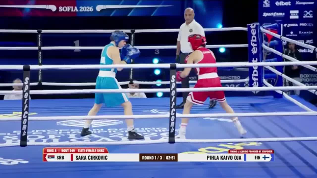 Campionatele Europene de Box de la Sofia 2026: Sara Cirkovic vs. Pihla Kaivo Oja