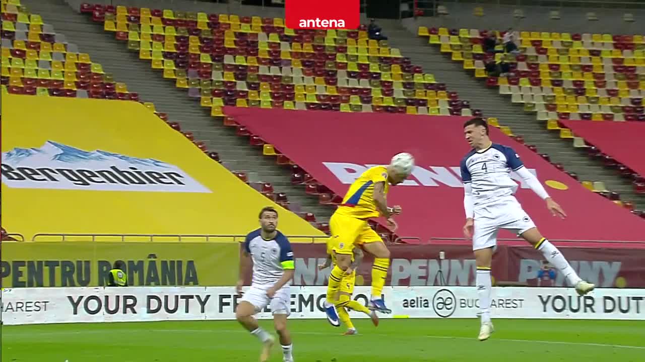 România – Bosnia 1-2! Bîrligea a marcat cu o superbă lovitură de cap