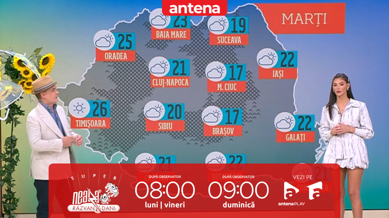 Super Neatza. Prognoza meteo cu Ramona Olaru: Zi frumoasă, cu temperaturi &icirc;n normalul perioadei!