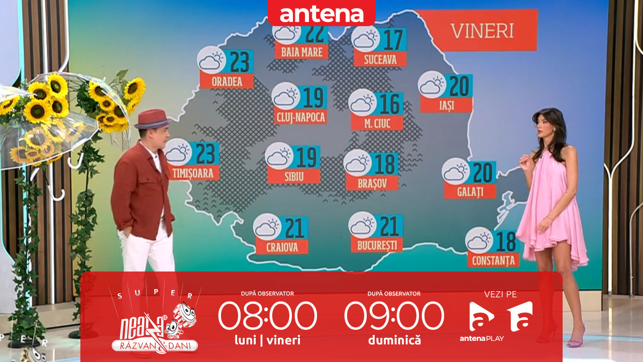 Super Neatza. Prognoza meteo cu Ramona Olaru: Vreme frumoasă, dar răcoroasă noaptea şi dimineața