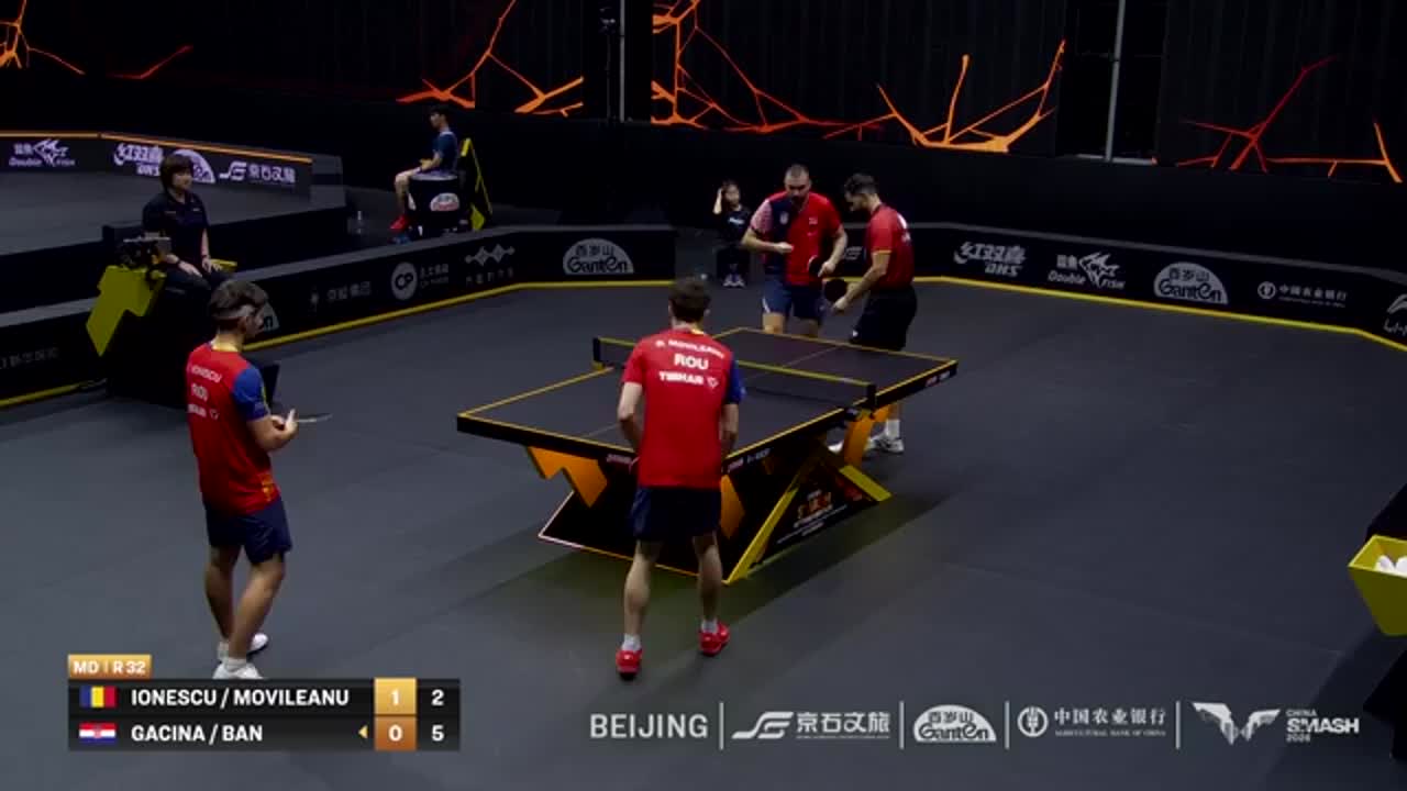 Tenis de masă | WTT China Smash 2026: Ionescu/Movileanu vs. Gacina/Ban