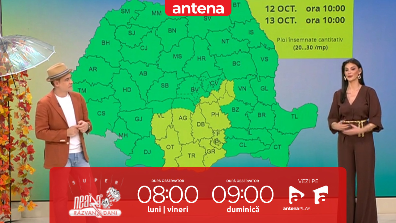 Super Neatza. Prognoza meteo cu Ramona Olaru: Cer acoperit și ploi &icirc;n sud și sud-est!
