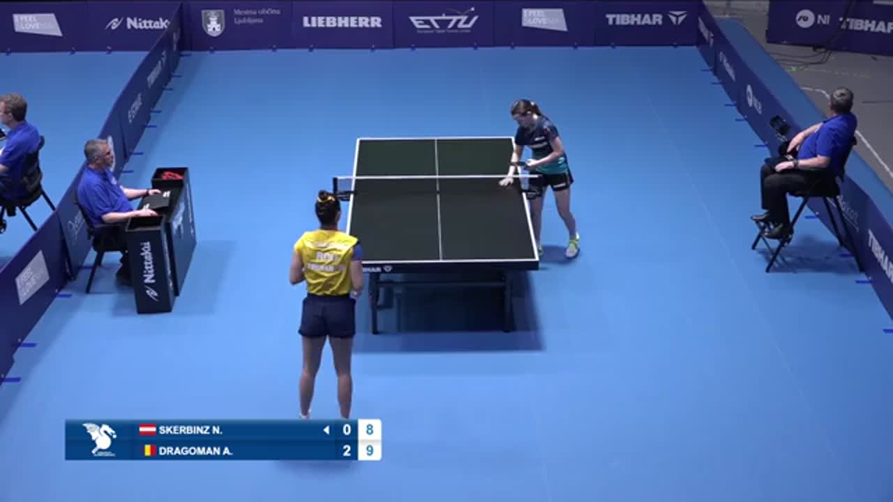 Campionatul European de Tenis de Masă de la Ljubljana 2026 | Andreea Dragoman vs. Nina Skerbinz