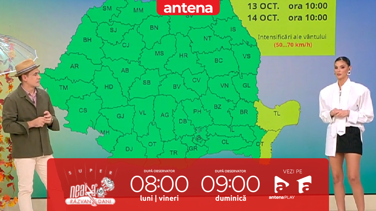 Super Neatza. Prognoza meteo cu Ramona Olaru: Intensificări ale v&acirc;ntului &icirc;n sud-estul țării!