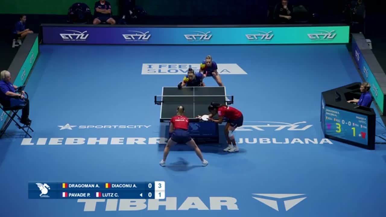 Campionatul European de Tenis de Masă de la Ljubljana 2026 | Diaconu/Dragoman vs. Pavade/Lutz