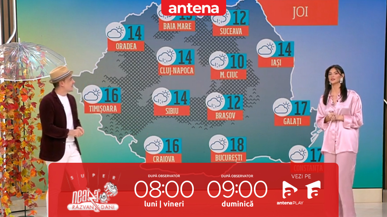 Super Neatza. Prognoza meteo cu Ramona Olaru: Temperaturi cuprinse &icirc;ntre 5 și 18 grade