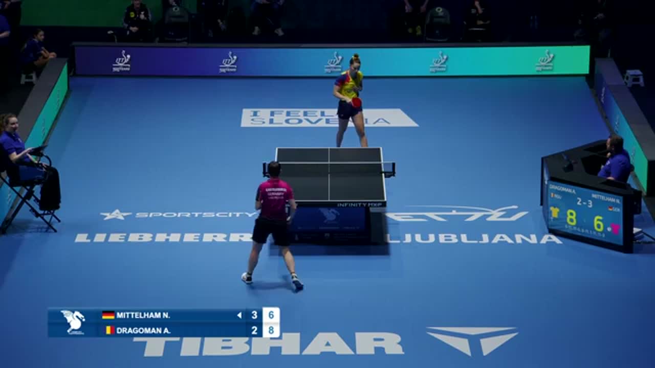 Campionatul European de Tenis de Masă de la Ljubljana 2026 | Nina Mittelham vs. Andreea Dragoman