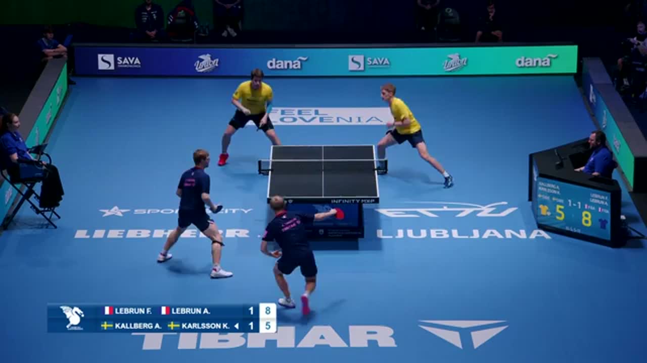 Campionatul European de Tenis de Masă de la Ljubljana 2026 | Finala masculină la dublu: Lebrun F. / Lebrun A. vs. Kallberg / Karlsson