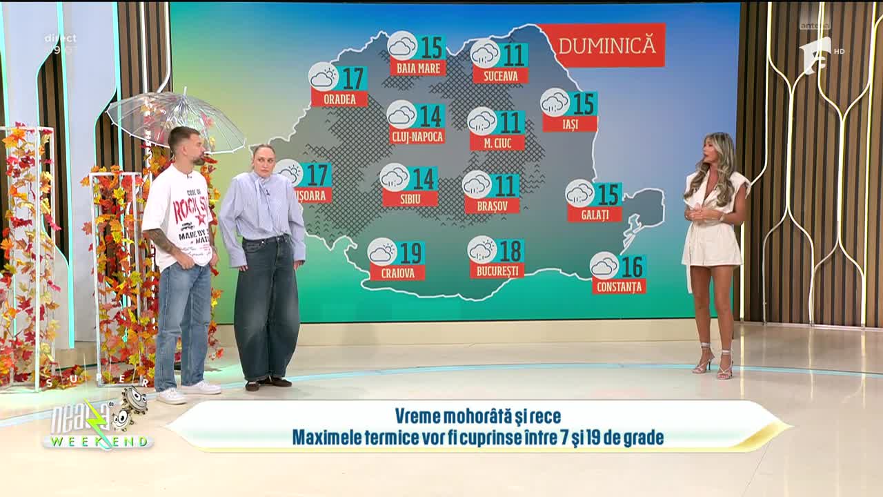 Neatza de Weekend. Prognoza meteo cu Diana Munteanu: Vreme mohor&acirc;tă și rece! Maximele ajung la doar 19 grade