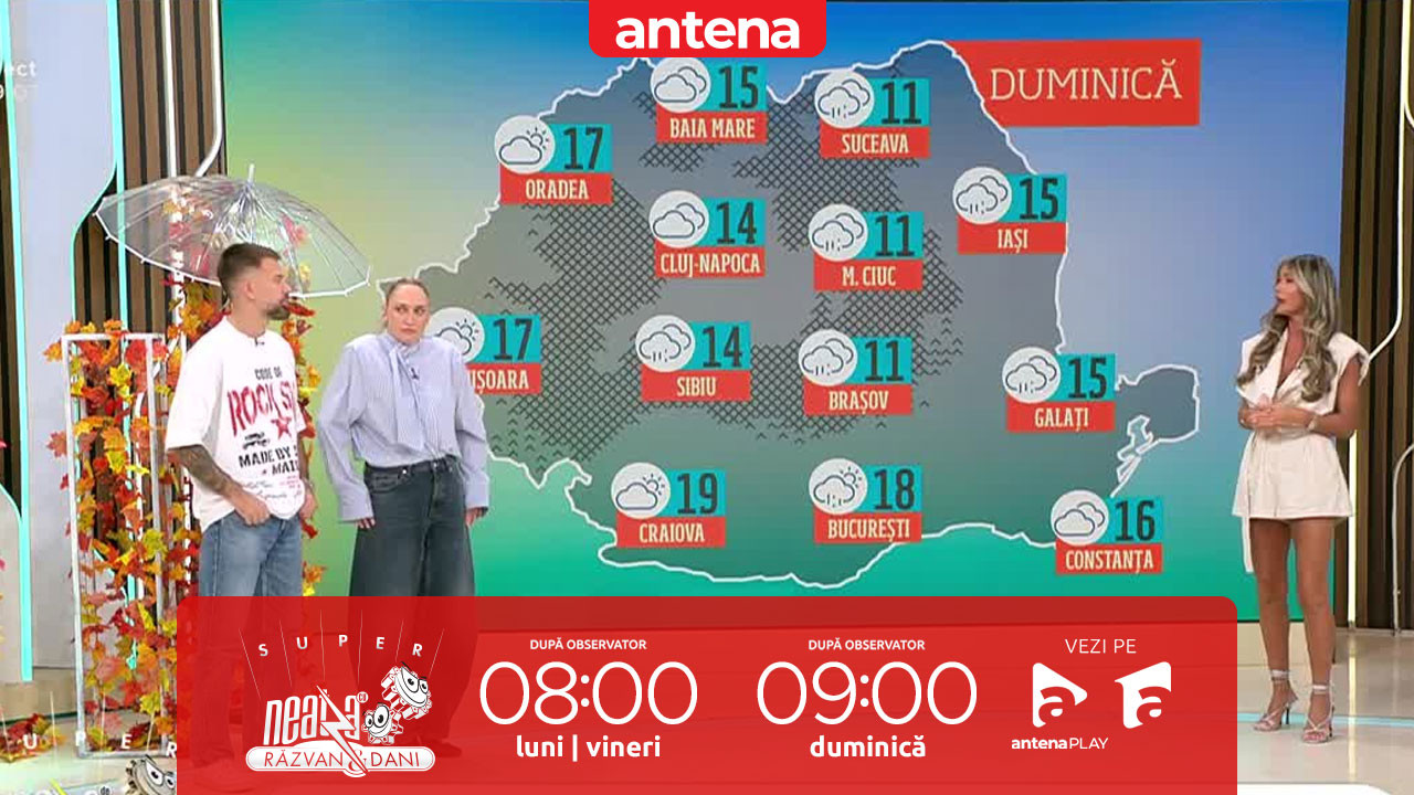 Neatza de Weekend. Prognoza meteo cu Diana Munteanu: Vreme mohor&acirc;tă și rece! Maximele ajung la doar 19 grade