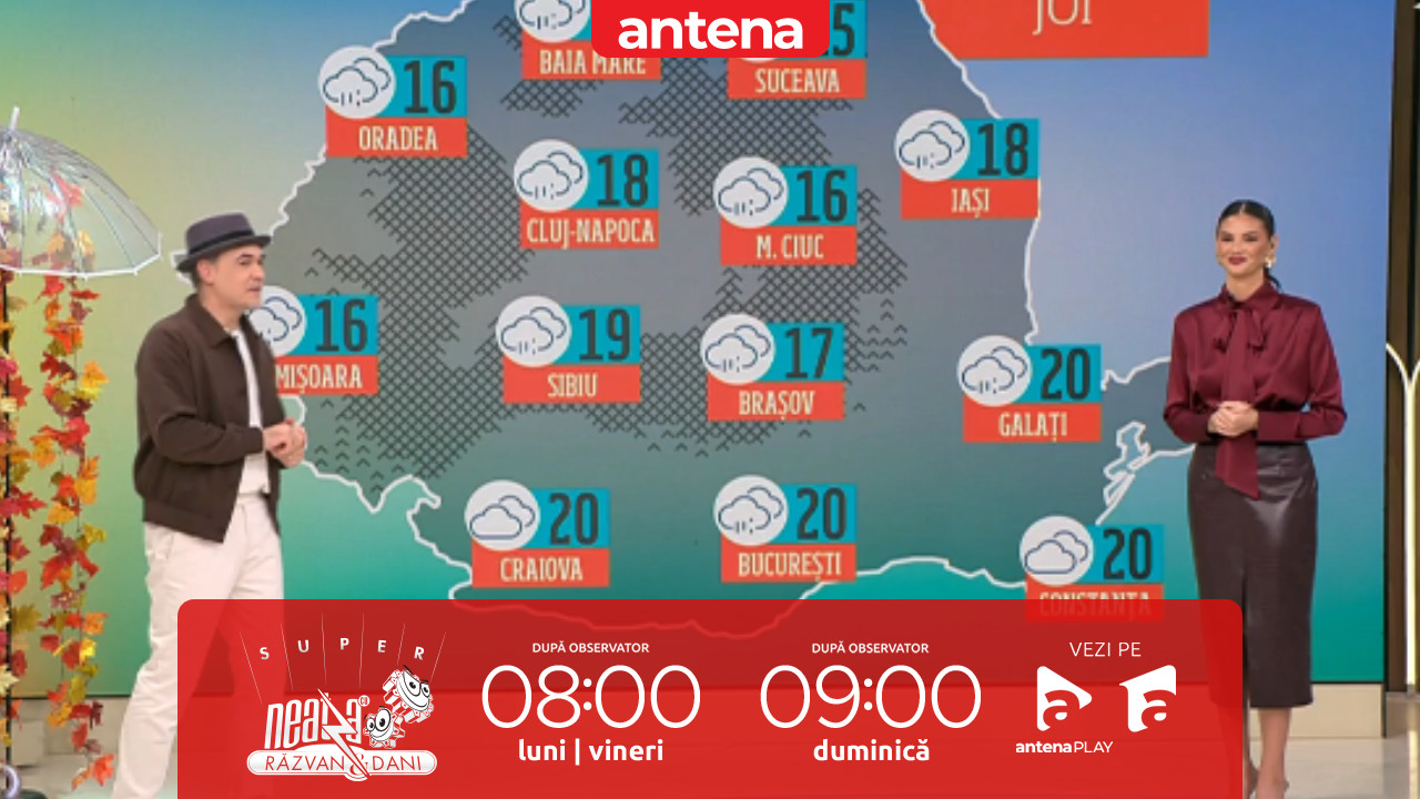 Super Neatza. Prognoza meteo cu Ramona Olaru: Cer acoperit și ploi pe arii extinse
