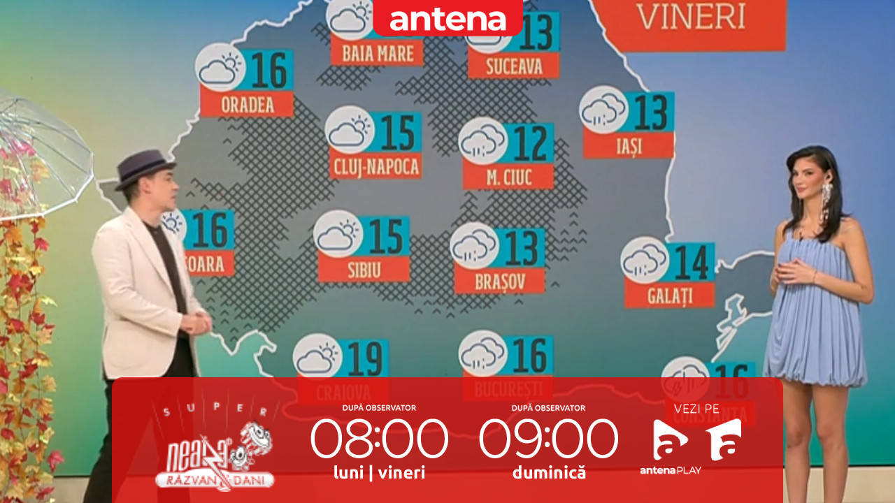 Super Neatza. Prognoza meteo cu Ramona Olaru: Ploi &icirc;n jumătatea de est a țării!