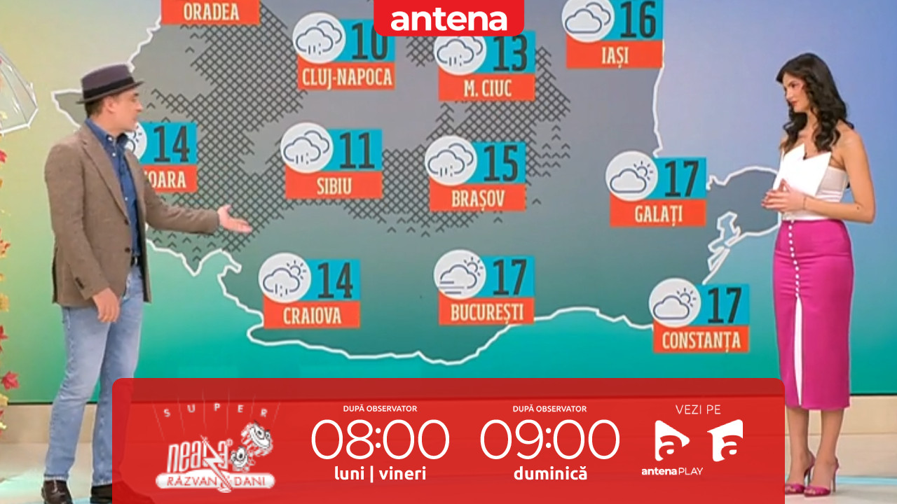 Super Neatza. Prognoza meteo cu Ramona Olaru: Ploi &icirc;n jumătatea de est a țării!