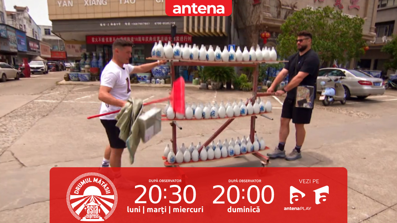 Asia Express 2026. Cioburi și nervi &icirc;ntinși la maximum! Concurenții, nevoiți să transporte vase de ceramică cu un cărucior