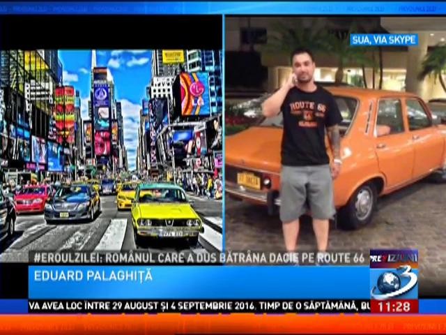 Să te plimbi cu Dacia pe străzile New York-ului, asta înseamnă să fii şmecher! Românul care a dus bătrâna maşină în America