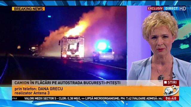 Situație Gravă Camion In Flăcări Pe Autostrada București Pitești