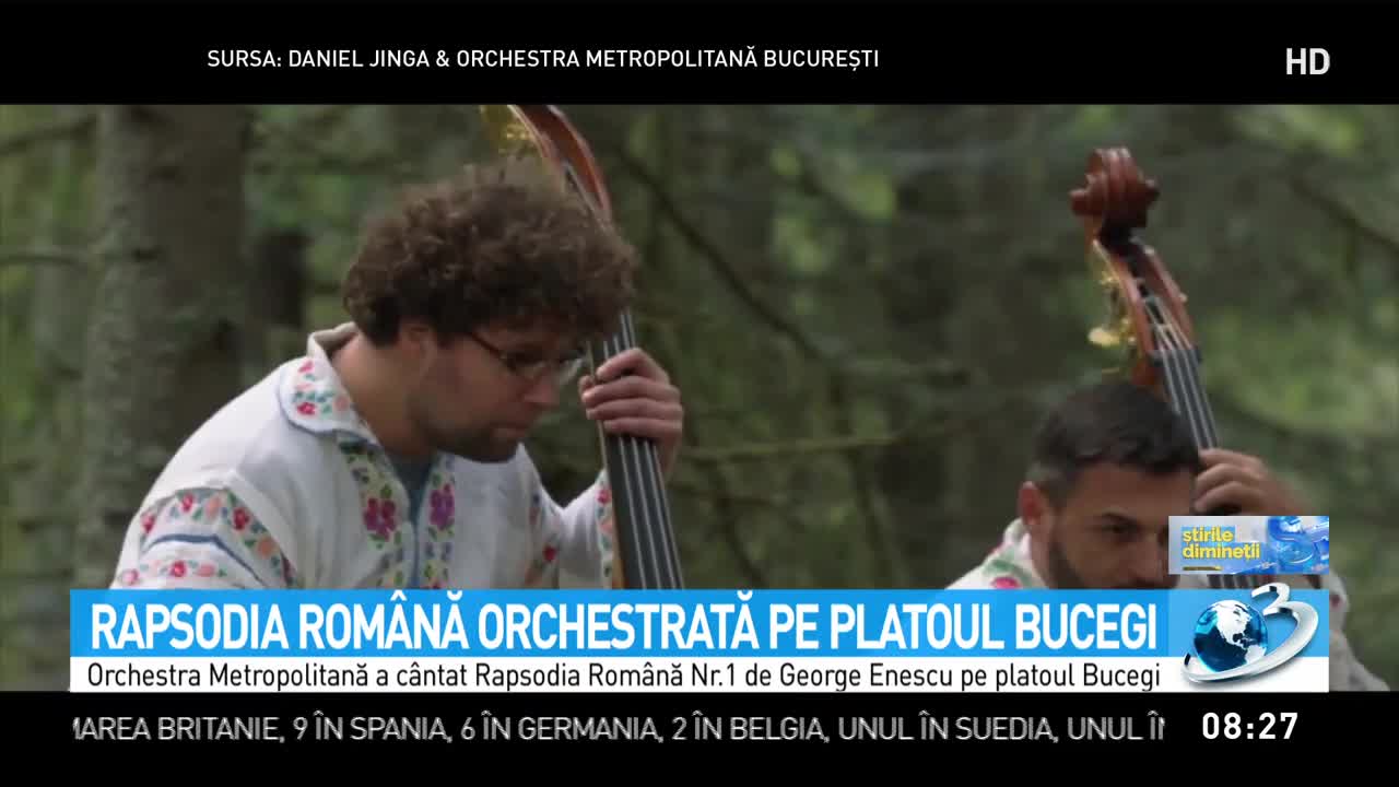 Imagini senzaţionale filmate în creierul munţilor! Orchestra Metropolitană Bucureşti a interpretat „Rapsodia Română“ pe platoul Bucegi | VIDEO