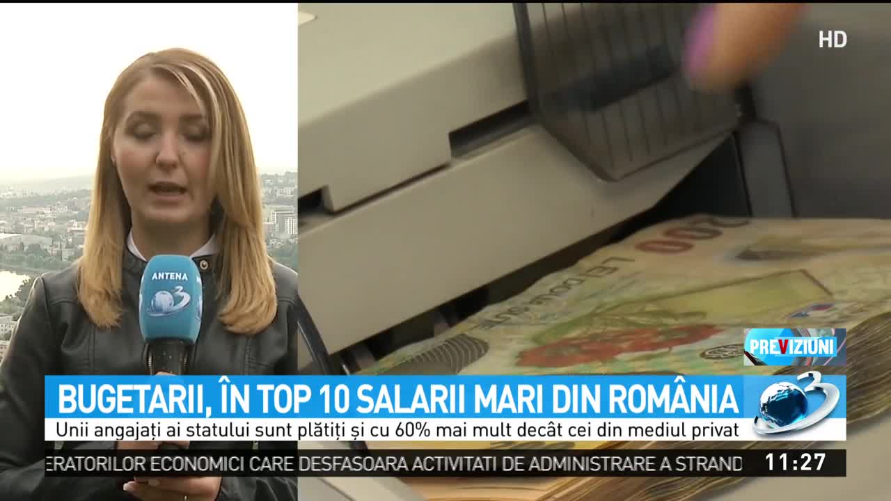 Bugetarii, în top 10 salarii din România. Venituri mai mari decât cei din mediul privat în ultimele luni