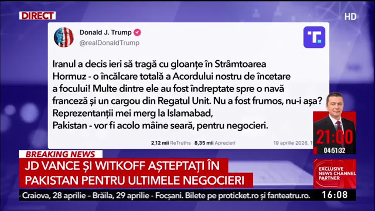 Știri ora 16:00