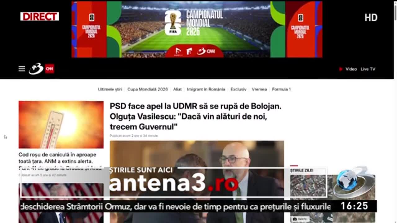 Știri ora 16:00