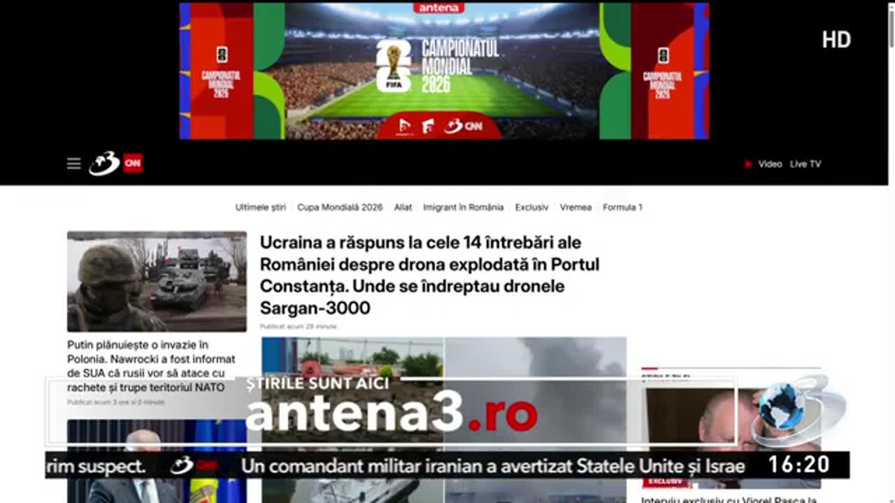 Știri ora 16:00