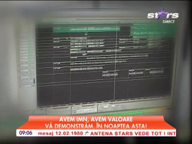 Imagini de la &icirc;nregistrările imnului Antena Stars
