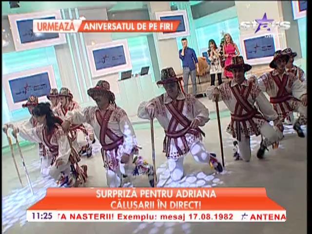 Surpriză pentru Adriana Trandafir! Călușarii și actrița au dansat &icirc;n direct!