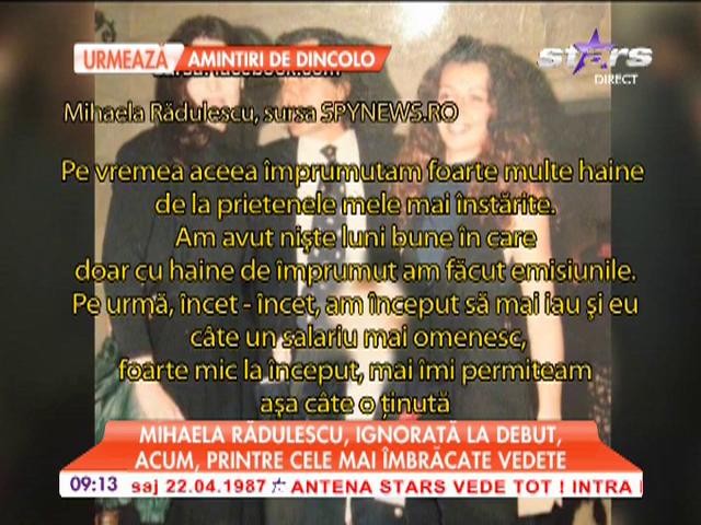 Mihaela Rădulescu, ignorată şi săracă la debutul &icirc;n televiziune