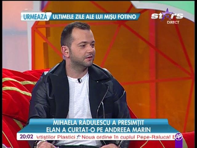 Mihaela Rădulescu: "O bănuiesc pe Andreea Marin că &icirc;l place pe Elan"