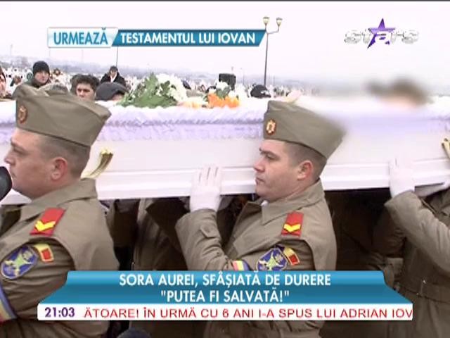 Sora Aurei Ion, sf&acirc;şiată de durere