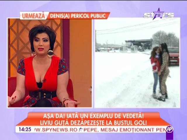 Liviu Guță dezăpezește la bustul gol