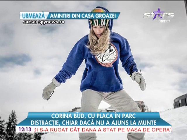 Corina Bud, cu placa &icirc;n parc