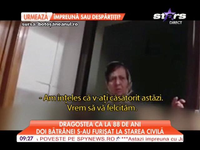Doi bătr&acirc;nei s-au furişat la starea civilă