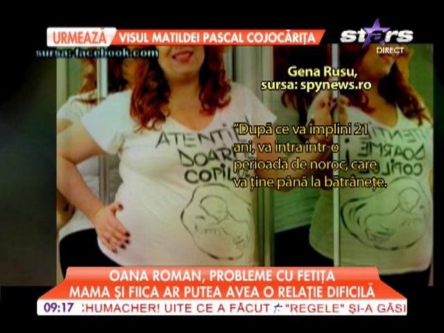 Oana Roman, probleme cu fetita
