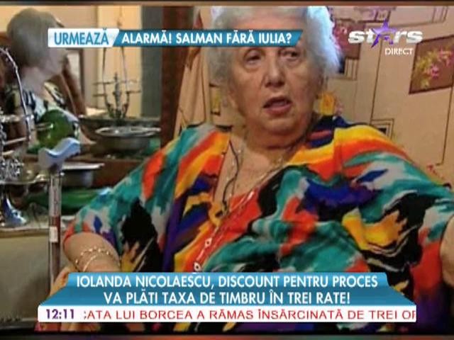 Iolanda Nicolaescu, discount pentru proces