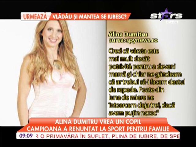 Alina Dumitru vrea un copil