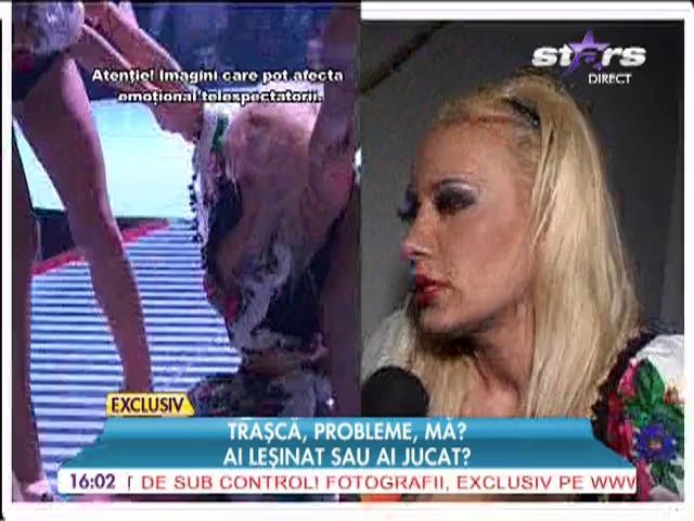 Simona Traşcă a leşinat pe scenă